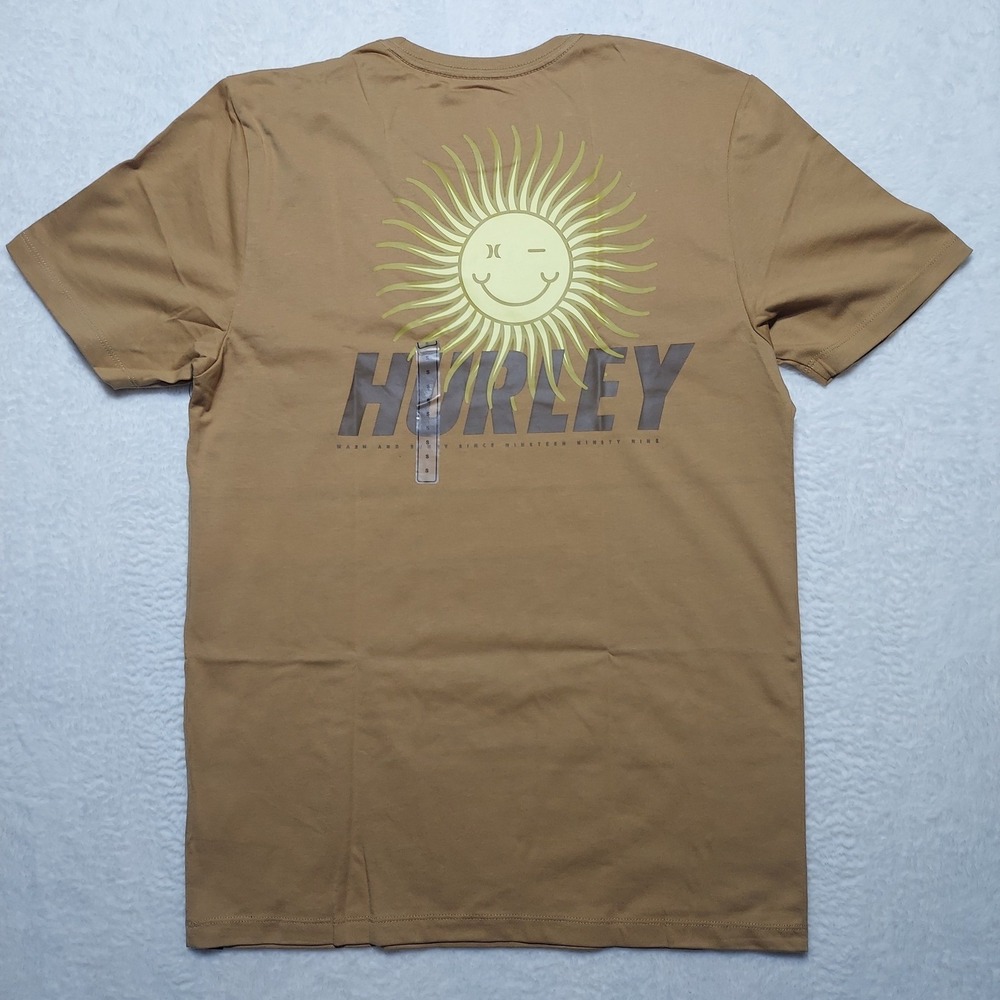 Hurley T-Shirt Mens S Tan Brand New Sun Guy Graphic Short Sleeve MTS0033930